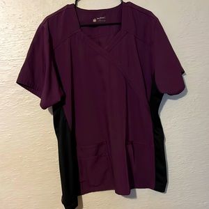 Purple/black scrub top